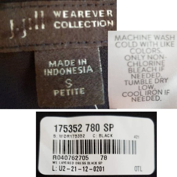 J. Jill Woman's Layered Pleated Knee Length Sleeveless Black Dress SP NEW $129 - Picture 9 of 14